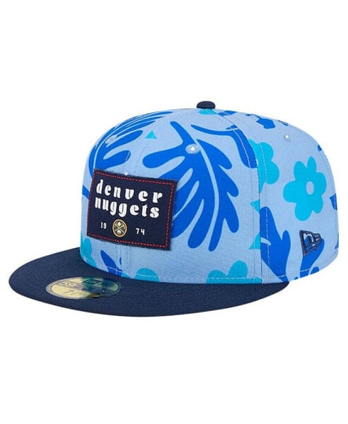 Men's Blue Denver Nuggets Palm Fronds 2-Tone 59FIFTY Fitted Hat