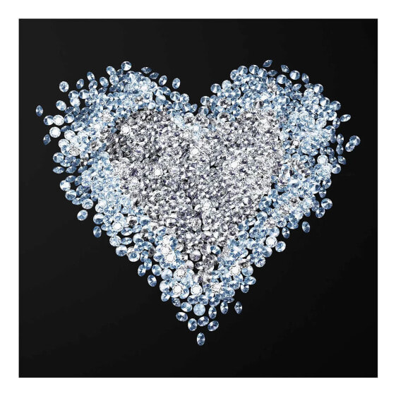 Glasbild Diamant Herz