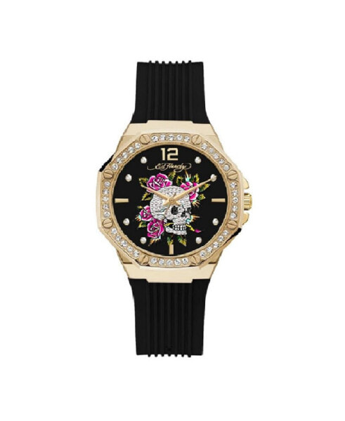 Часы и аксессуары Ed Hardy женские Кварцевые матовые черные наручные часы с силиконовым ремешком 40 мм