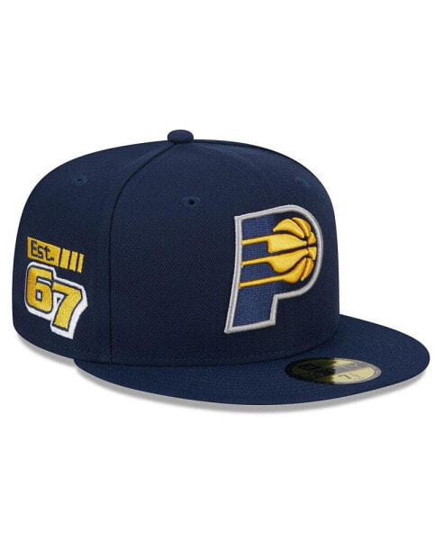 Men's Navy Indiana Pacers 2024 NBA All-Star Game Rally Drive Side Patch 59FIFTY Fitted Hat
