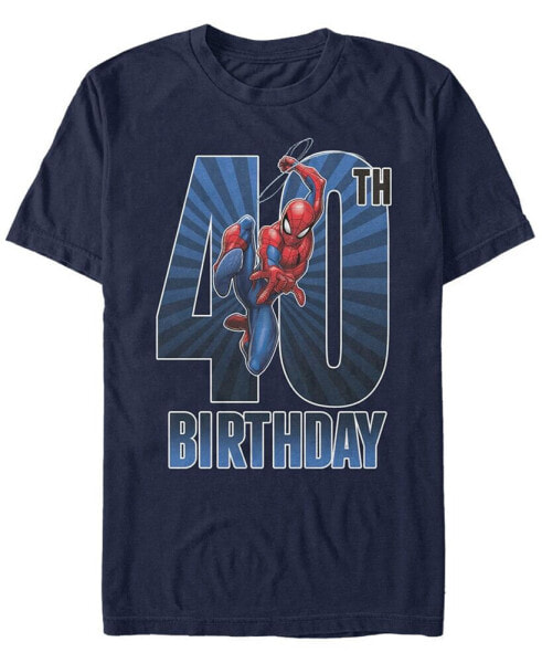 Men's Marvel Spider-Man Swinging 40th Birthday Short Sleeve T-Shirt