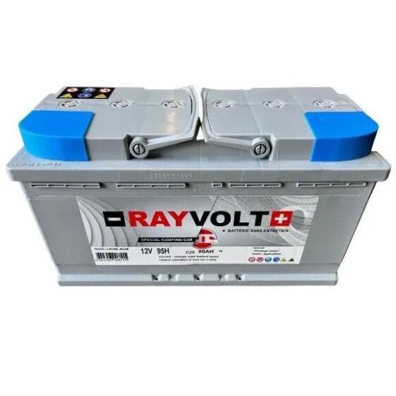 Batterie mit langsamer Entladung - RAYVOLT - RVDC-L5D95-AGM - 12V 95AH  (C20) / 80AH (C5) - 26 kg - 352x175x190 mm