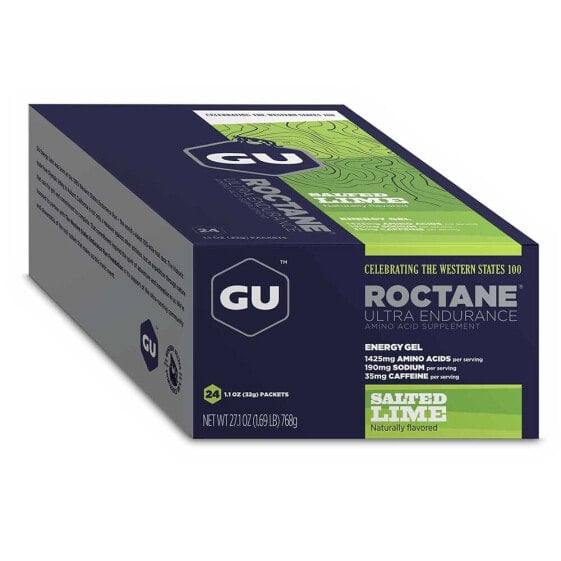 GU Roctane Salted Lime Energy Gels Box 24 Units