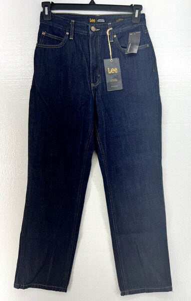 Lee Vintage Modern Retro Blue High Rise Straight Leg Ankle Women's 28 Jeans NEW