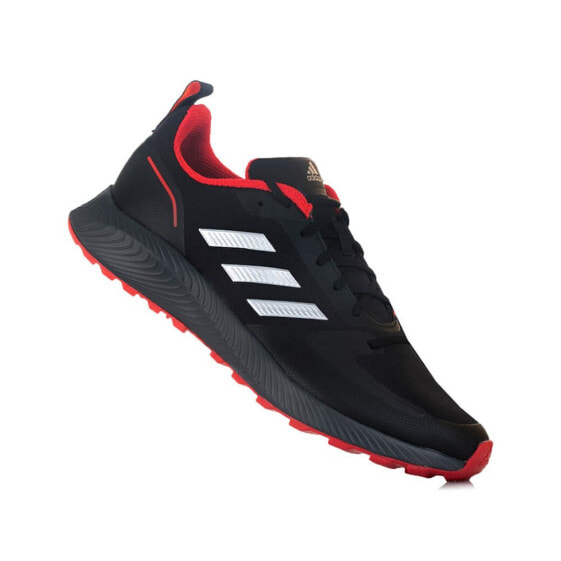 Мужские кроссовки спортивные для бега черные текстильные низкие  Adidas Runfalcon 20 TR