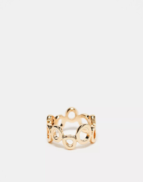 ASOS DESIGN ring with circle design in gold tone