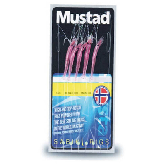 MUSTAD Mini Shrimp 5 Hooks Feather Rig