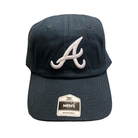 Genuine Merchandise Men's ATL Braves Stitch Logo Adjustable Baseball Cap (Navy)