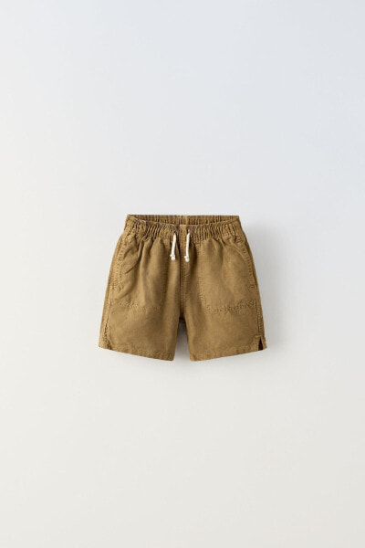 Linen blend bermuda shorts