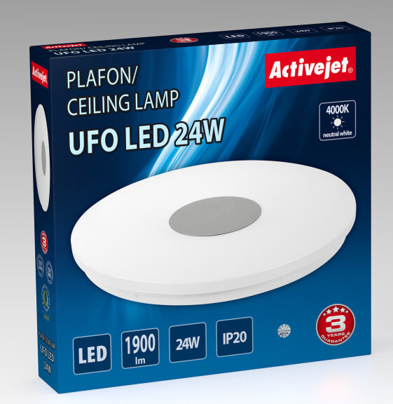 Activejet AJE-UFO LED plafond 24W - 32 bulb(s) - LED - Non-changeable bulb(s) - 4000 K - 1900 lm - IP20