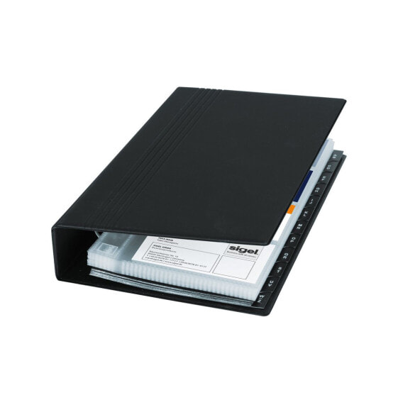 Держатель Sigel VZ300 Plastic-Black 200 карт 90х58 мм.