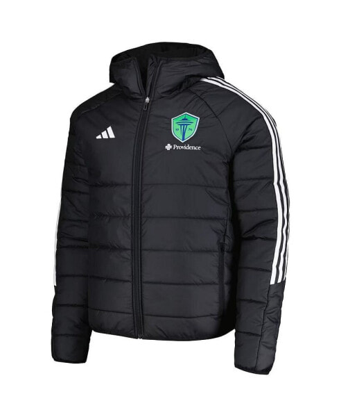Men's Black Seattle Sounders FC Tiro 24 Full-Zip Winter Hoodie Jacket