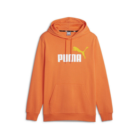 Puma Essentials Two Tone Logo Pull Over Hoodie Mens Orange Casual Outerwear 586