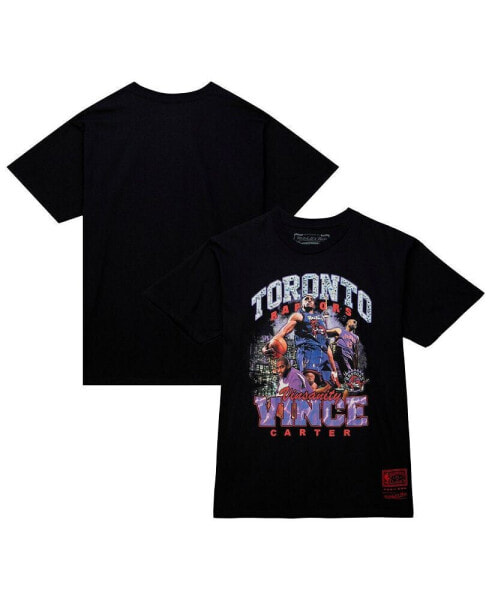Men's Vince Carter Black Toronto Raptors Hardwood Classics Bling Concert Player T-shirt
