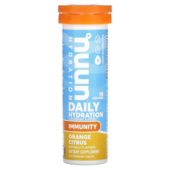 Витаминный напиток Nuun Daily Hydration, для поддержки иммунитета, апельсиново-цитрусовый, 10 шипучих таблеток