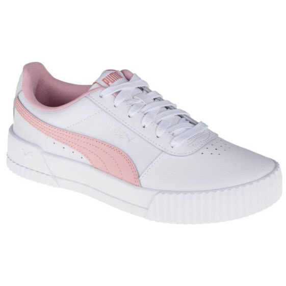 Кроссовки для девочки PUMA  розово-белый цвет, на шнуровке