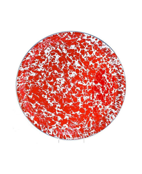 Red Swirl Enamelware Collection 20" Serving Tray