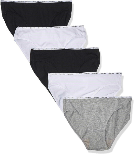 Calvin Klein 170422 Womens Bikini Panty 5 Pack Black/White/Gray Size Medium