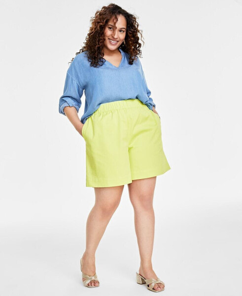 Женские шорты On 34th размер плюс высокая посадка Pull-On Chino, созданные для Macy's