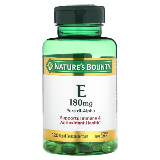 Витамин E, 180 мг, 120 капсул быстрого высвобождения Nature's Bounty