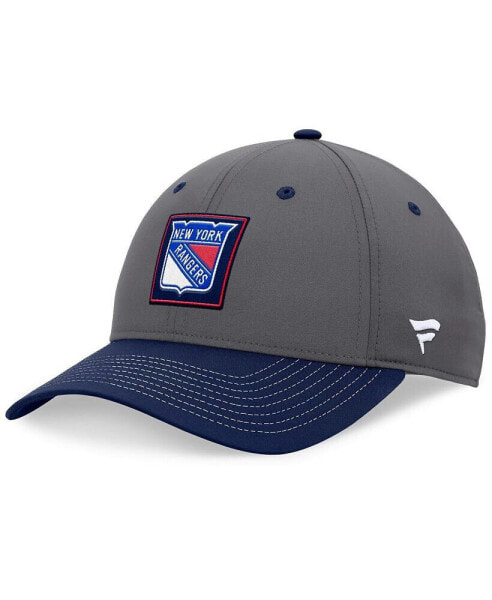 Men's Gray/Navy New York Rangers 2024 Stanley Cup Playoffs Locker Room Adjustable Hat