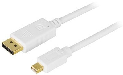 Deltaco DP-1130 - 3 m - DisplayPort - mini DisplayPort - Gold - White - Male/Male