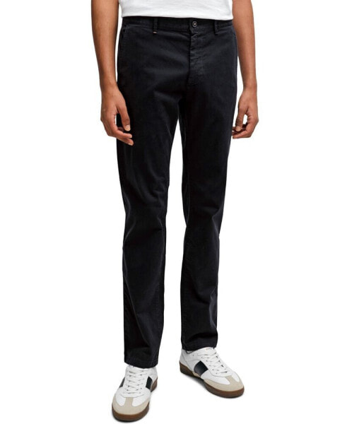 Men's Stretch-Cotton Satin Slim-Fit Chinos Pants