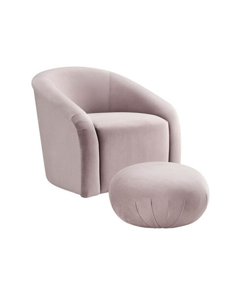 Boboli Velvet Chair and Ottoman Set