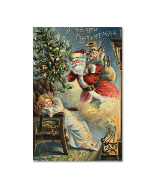 Vintage Apple Collection 'Merry Christmas Santa' Canvas Art - 16" x 24"