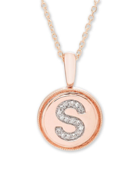 Macy's diamond Accent Initial Pendant in 14k Rose Gold