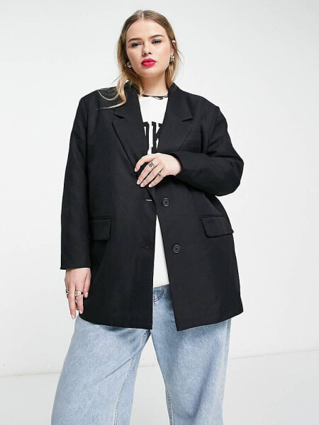 Noisy May Curve tailored blazer in black