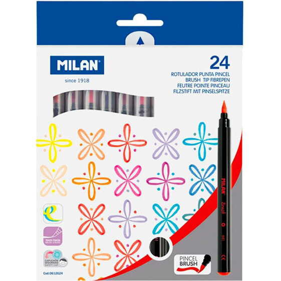 MILAN Brush Tip Marker 24 Units