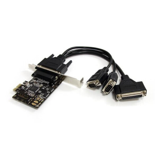 2S1P PCI Express Serial Parallel Combo Card with Breakout Cable - PCIe - Parallel - Serial - Low-profile - RS-232 - Black - Silver - CE - FCC - REACH