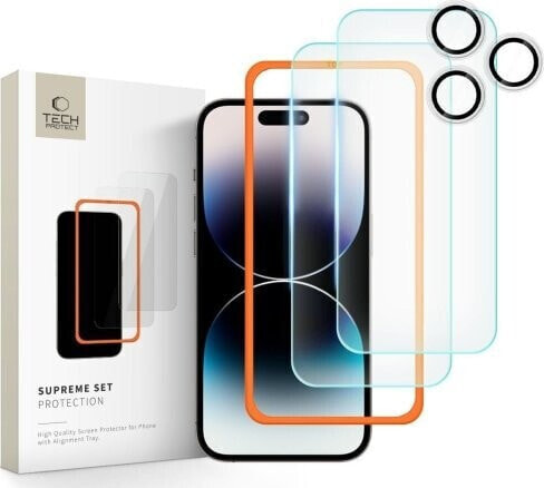 Tech-Protect SZKŁO HARTOWANE TECH-PROTECT SUPREME SET 3-PACK IPHONE 16 PRO MAX CLEAR