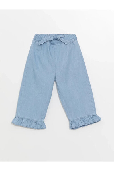 LCW baby Beli Lastikli Kız Bebek Jean Pantolon