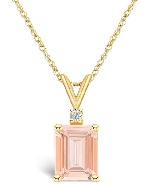 Morganite (2-7/8 ct. t.w.) and Diamond Accent Pendant Necklace in 14K White Gold or 14K Gold
