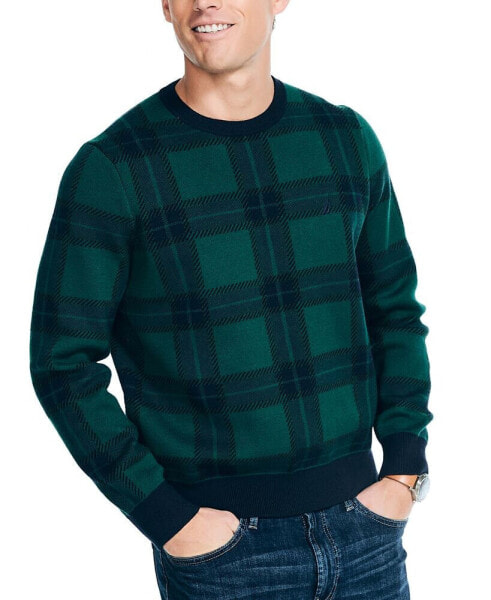 Men's Navtech Plaid Jacquard Crewneck Sweater