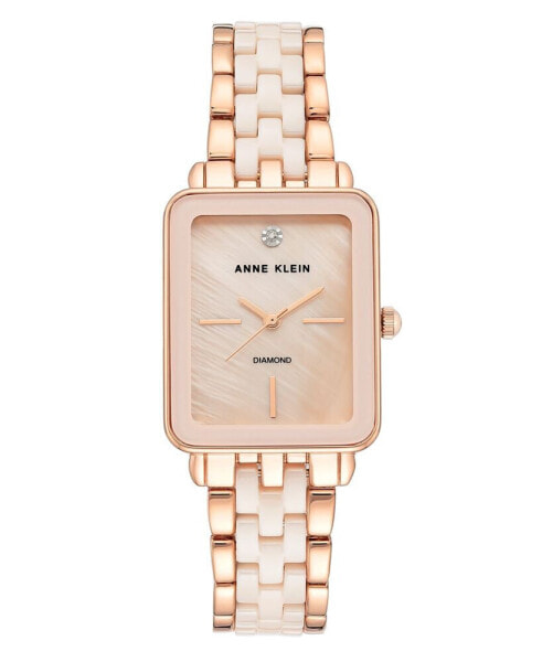 Часы Anne Klein Diamond Dial Rose Gold Tone & Pink Ceramic