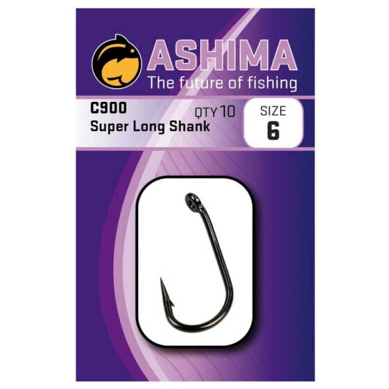 ASHIMA FISHING C900 Super Long Shank Single Eyed Hook
