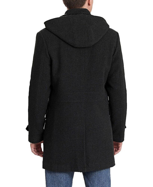 Men Tyson Wool Blend Leather Trimmed Toggle Coat - Big and Tall