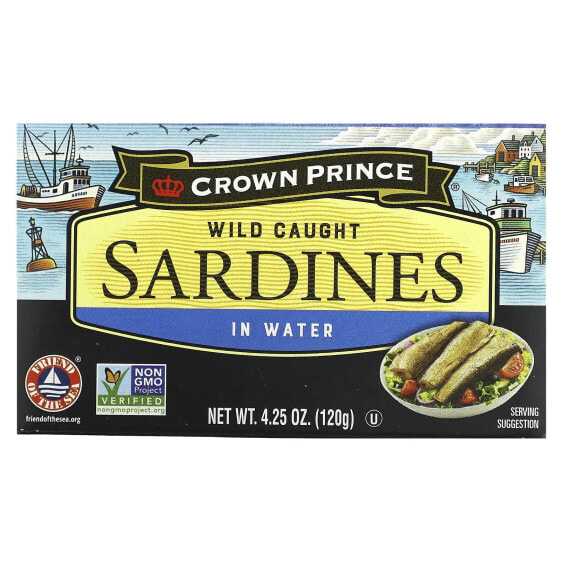 Wild Caught Sardines, In Water, 4.25 oz (120 g)