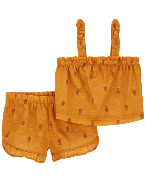 Toddler 2-Piece Pineapple Loose Fit Pajama Set 2T