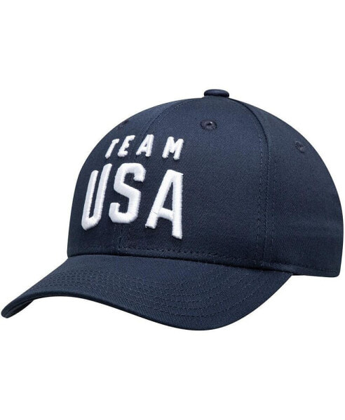 Big Boys Navy Team USA New Logo Solid Structured Adjustable Snapback Hat