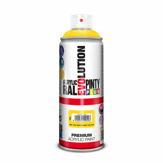 Аэрозольная краска Pintyplus Evolution RAL 1021 Sunny Yellow 400 ml матовый