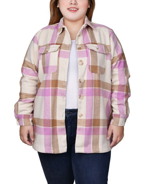 Куртка NY Collection плюс размер с длинным рукавом из твила