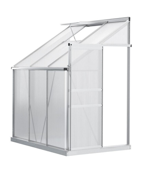 6' x 4' Walk-in Garden Polycarbonate Greenhouse Kit Adjustable Clear