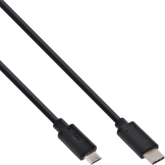 InLine USB 2.0 Cable - USB-C male / Micro-B male - black - 2m