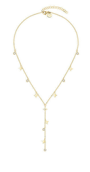Timeless gold-plated necklace with zircons TJ-0102-N-45