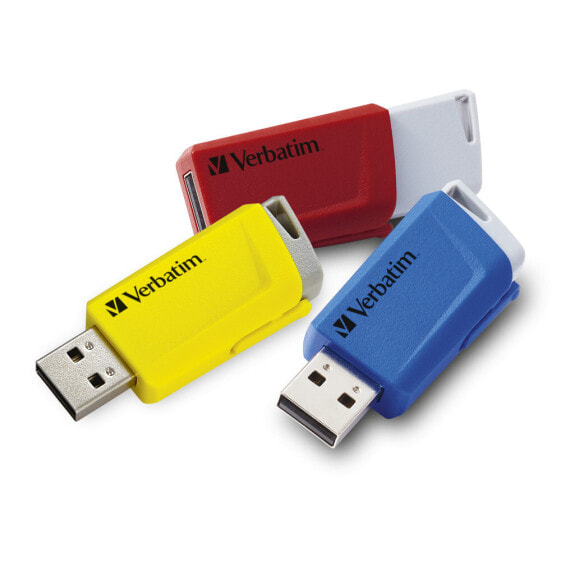 Store 'n' Click - USB 2.0 Drive 3.2 GEN1 - 3x16 GB - Red/Blue/Yellow - 16 GB - USB Type-A - 3.2 Gen 1 (3.1 Gen 1) - 80 MB/s - Slide - Blue - Red - Yellow