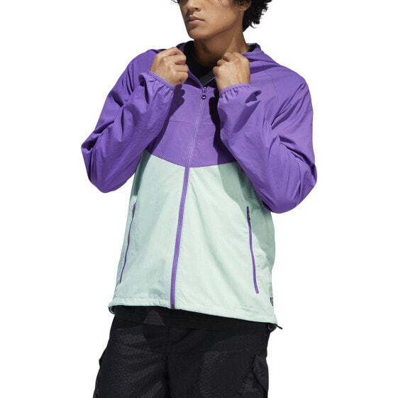 Adidas Originals Dekum Packable Wind Mens Jacket Active Purple-Clear Mint dv2089